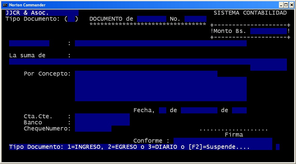 Pantalla de Documento de Ingreso